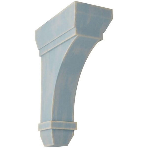 Ekena Millwork 2 1/4"W x 5"D x 7"H Stockport Wood Vintage Decor Bracket, Driftwood Blue BKTWD02X05X07STBU - main